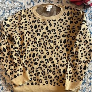 Crewcuts Animal Print Sweater - Tan and Black